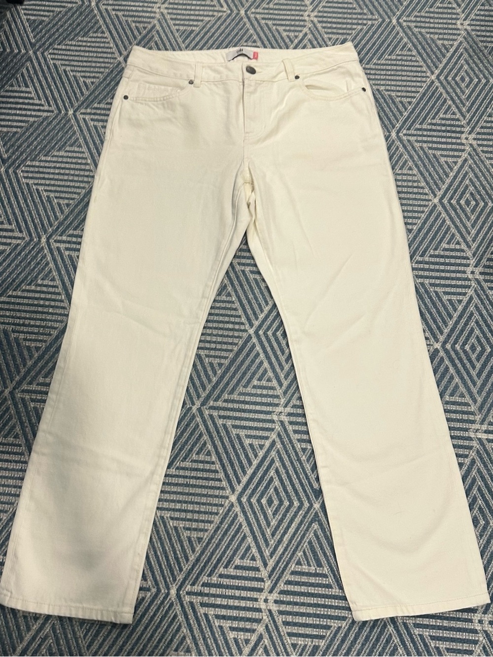 CAbi Cream Boyfriend Jeans - Straight Relaxed Fit